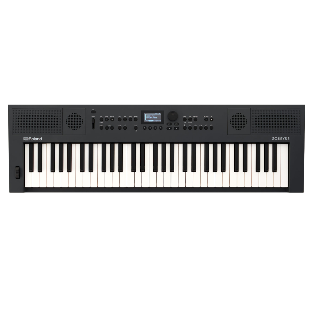 ROLAND ローランド GOKEYS5-GT GO:KEYS 5 Entry Keyboard 専用譜面立て付きセット エントリーキーボード グラファイト ブラック 自動伴奏 ボーカル入力対応 正面画像