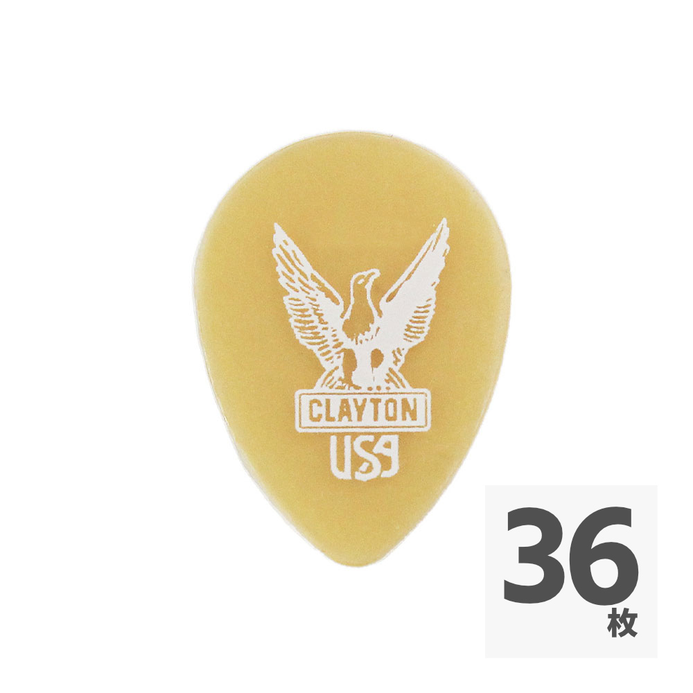 Clayton USA クレイトン UST80 Ultem Gold 0.80mm スモールティアドロップ ギターピック×36枚