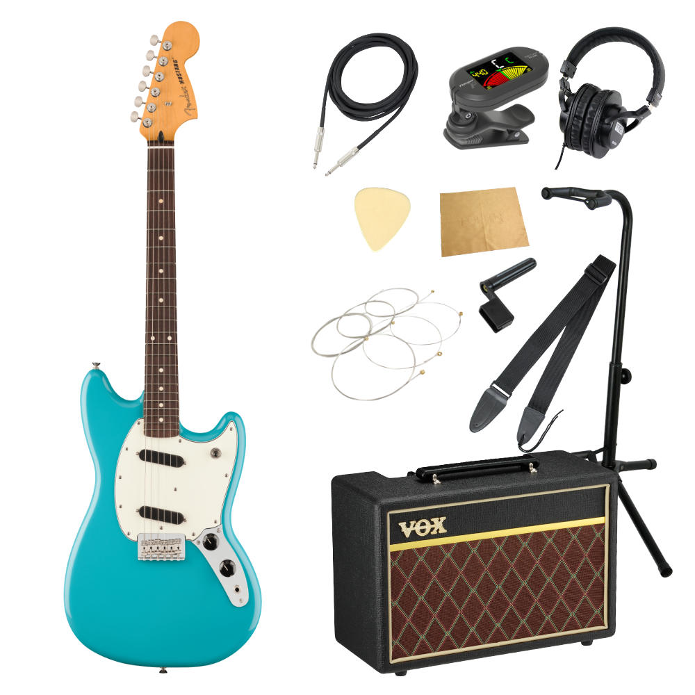 Fender フェンダー Player II Mustang RW AQB エレキギター VOXアンプ付き 入門11点 初心者セット