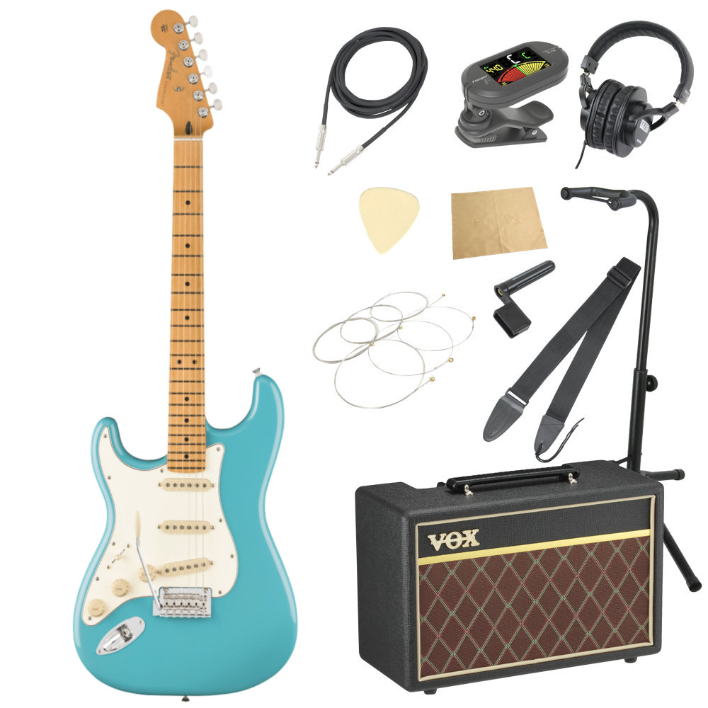 Fender フェンダー Player II Stratocaster Left-Handed MN Aquatone Blue レフティ エレキギター ストラトキャスター VOXアンプ付き 入門11点 初心者セット