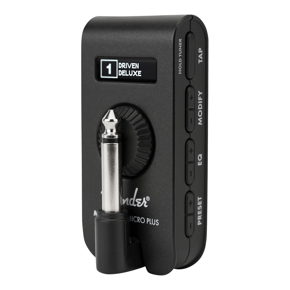 【ヘッドホンセット】 Fender フェンダー Mustang Micro Plus ヘッドホンアンプ ＆ AUDIO-TECHNICA ATH-S100 BK ヘッドホン プラグ折り畳み画像