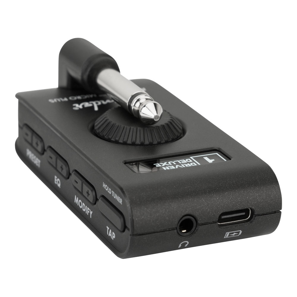 【ヘッドホンセット】 Fender フェンダー Mustang Micro Plus ヘッドホンアンプ ＆ AUDIO-TECHNICA ATH-S100 BK ヘッドホン アングル画像