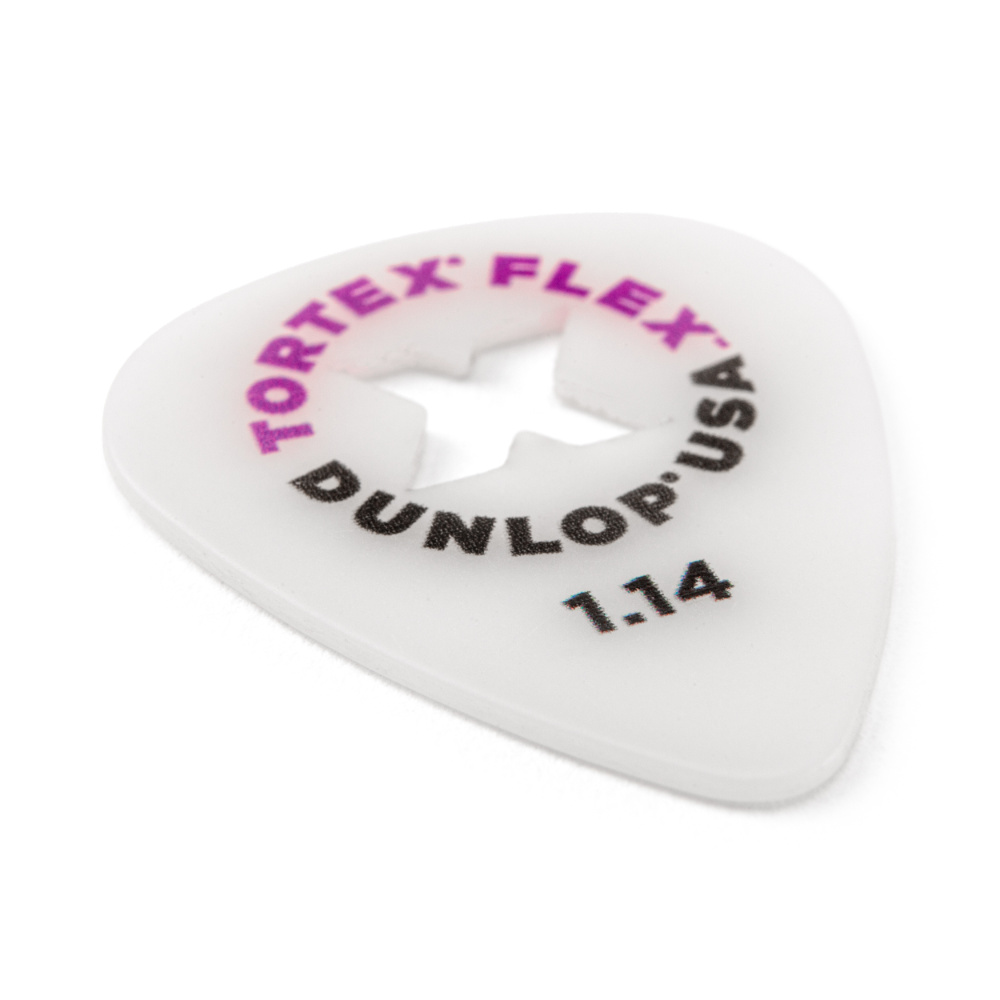 JIM DUNLOP ジムダンロップ 428XB1.14 TORTEX FLEX X PICK 1.14mm ギターピック×12枚 斜めアングル画像