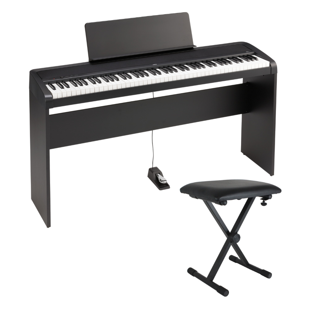 電子ピアノ KORG B2+ BK コルグ 88鍵盤 純正スタンド 椅子付きセット