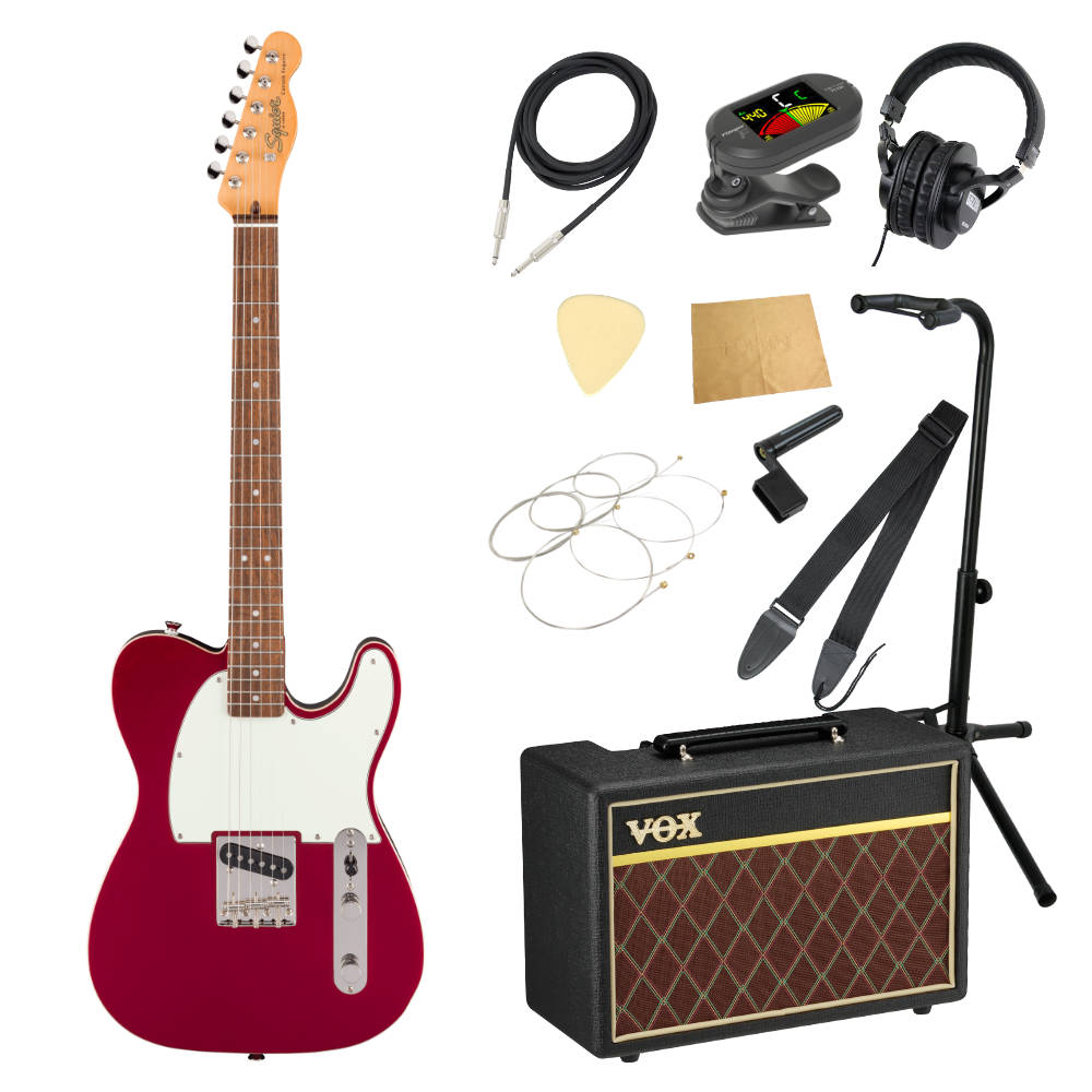 Squier スクワイア スクワイヤー Classic Vibe Custom Esquire LRL Candy Apple Red エレキギター VOXアンプ付き 入門11点 初心者セット