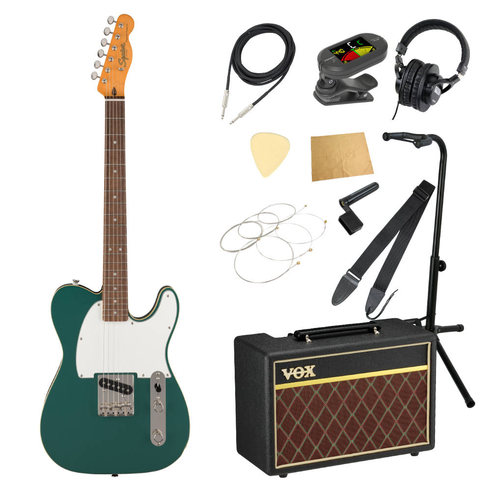 Squier スクワイア スクワイヤー Classic Vibe Custom Esquire LRL Sherwood Green エレキギター VOXアンプ付き 入門11点 初心者セット