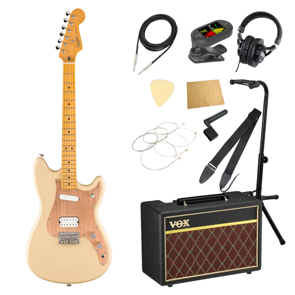 Squier スクワイア スクワイヤー Classic Vibe Duo-Sonic HS MN Desert Sand エレキギター VOXアンプ付き 入門11点 初心者セット