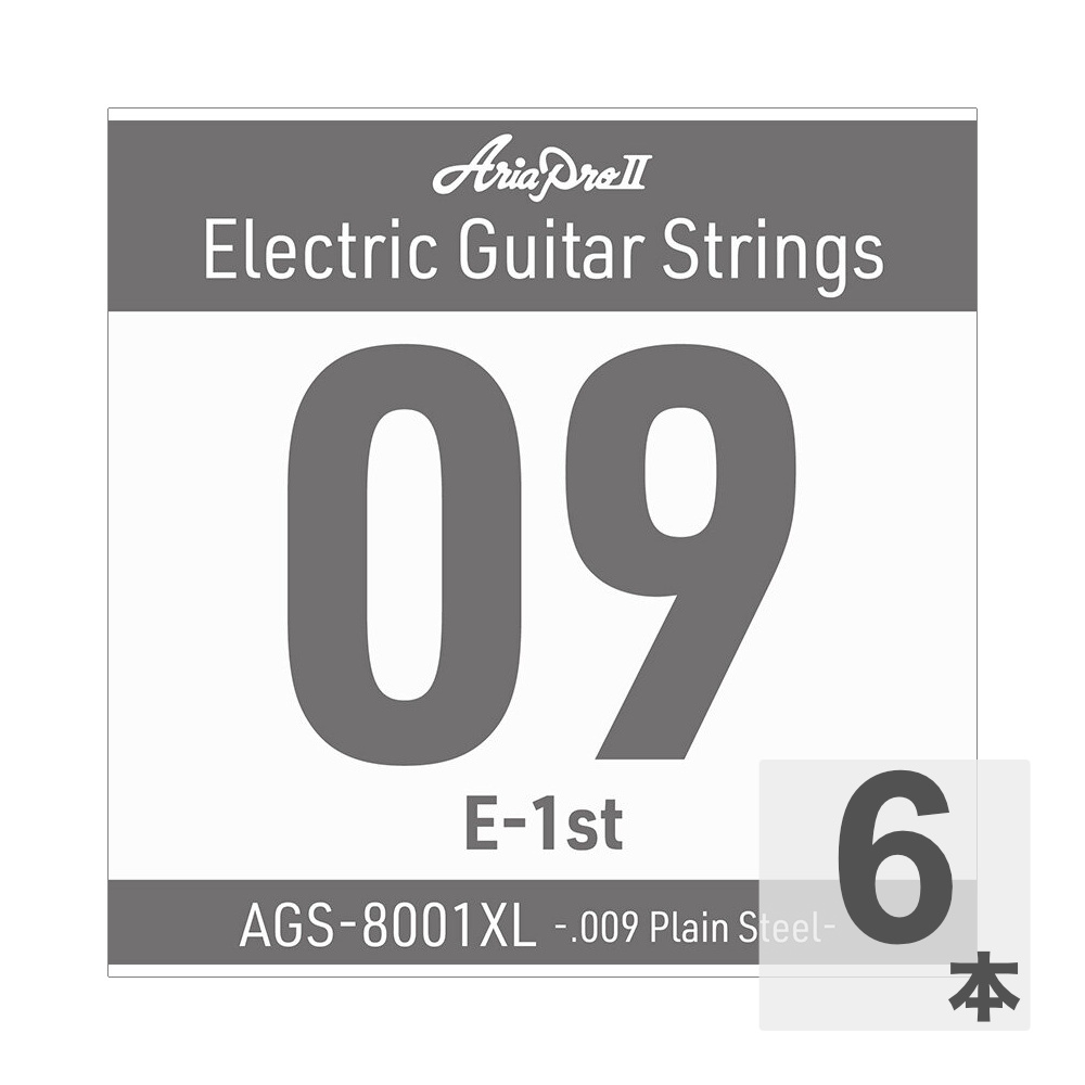 AriaProII アリアプロ2 AGS-8001XL Extra Light .009P エレキギター用 バラ弦×6本