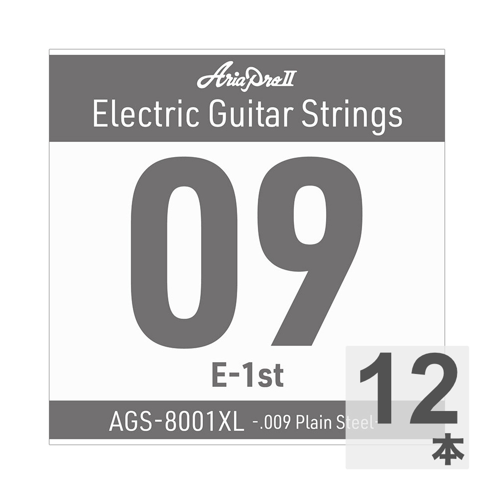 AriaProII アリアプロ2 AGS-8001XL Extra Light .009P エレキギター用 バラ弦×12本