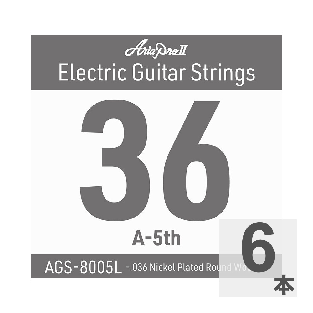 AriaProII アリアプロ2 AGS-8005L Light .036W エレキギター用 バラ弦×6本