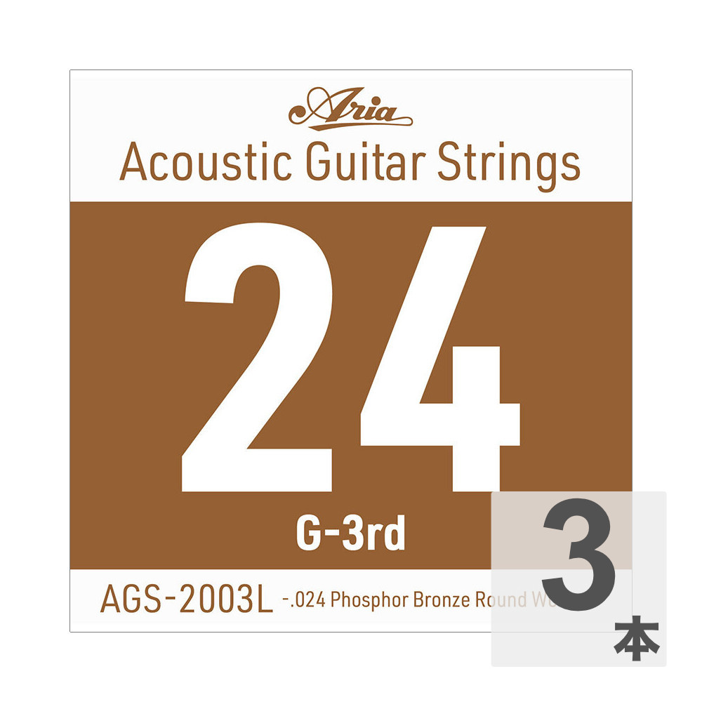 ARIA アリア AGS-2003L Light .024W アコースティックギター用 バラ弦×3本