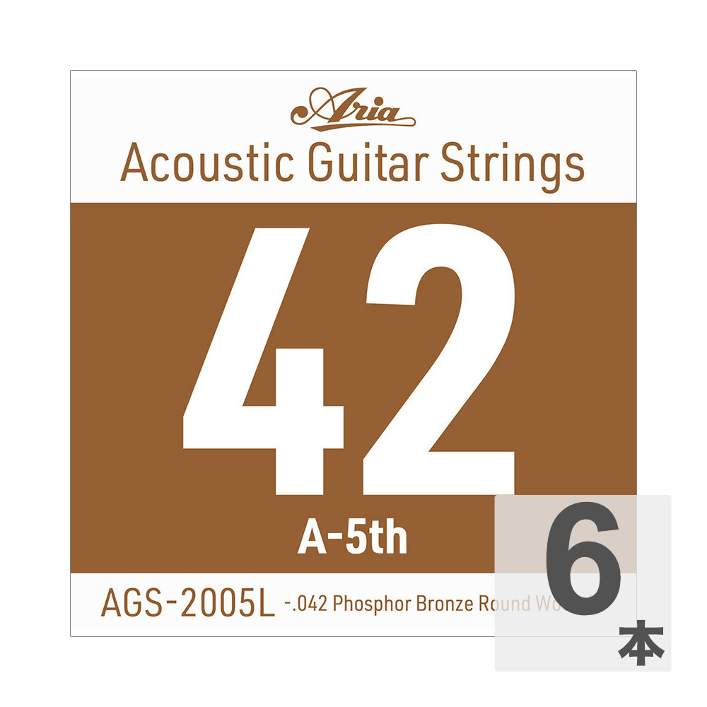 ARIA アリア AGS-2005L Light .042W アコースティックギター用 バラ弦×6本