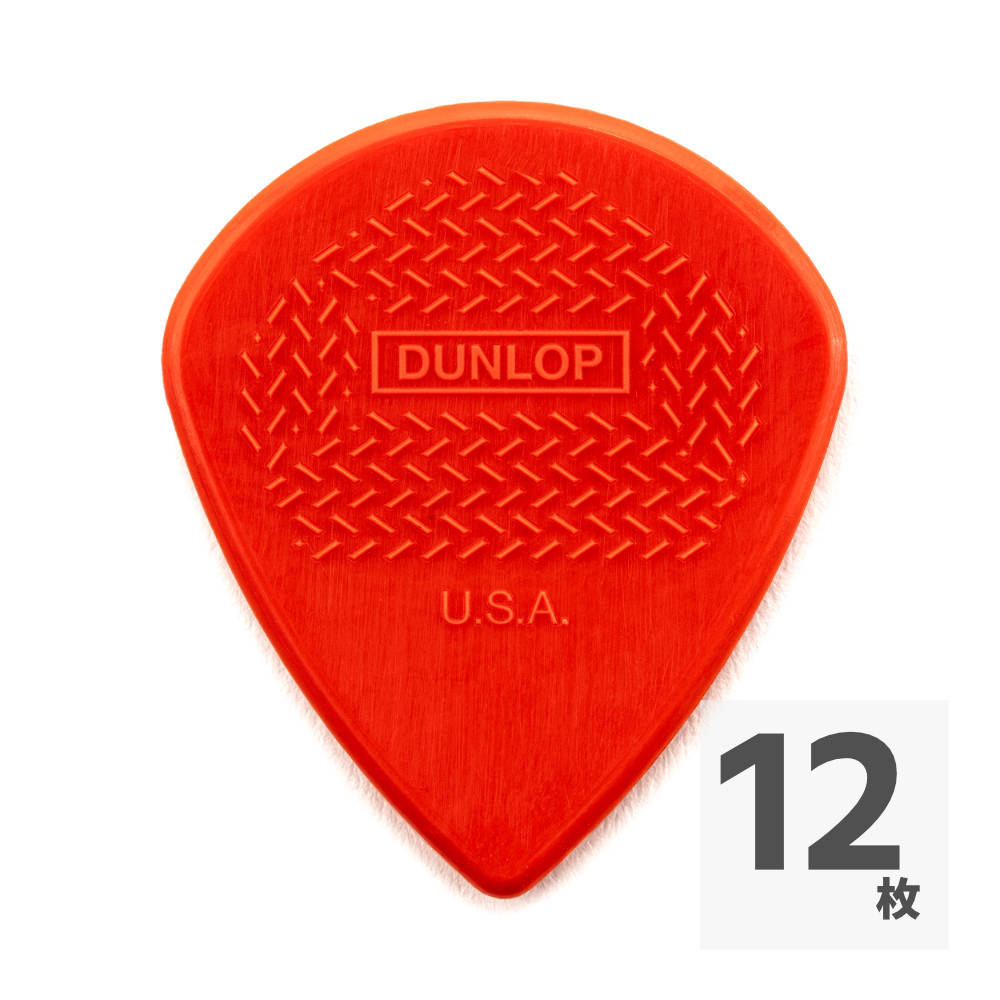 JIM DUNLOP ジムダンロップ 581RXLN MAX-GRIP JAZZ III XL PICKS レッドナイロン ギターピック×12枚