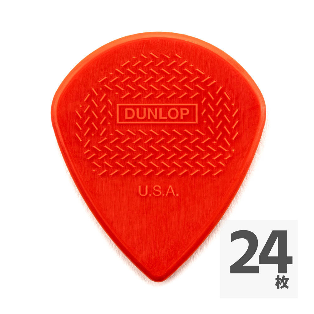 JIM DUNLOP ジムダンロップ 581RXLN MAX-GRIP JAZZ III XL PICKS レッドナイロン ギターピック×24枚