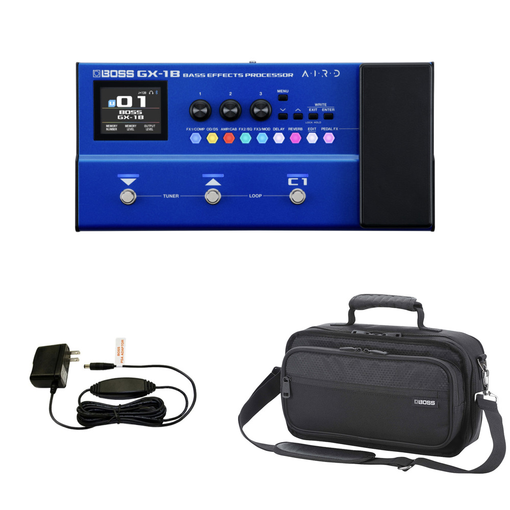 BOSS ボス GX-1B ベース用マルチエフェクター 純正ケース（CB-BM-S）純正アダプター付きセット Bass Effects Processor (BOSS GT-1B 後継機種)