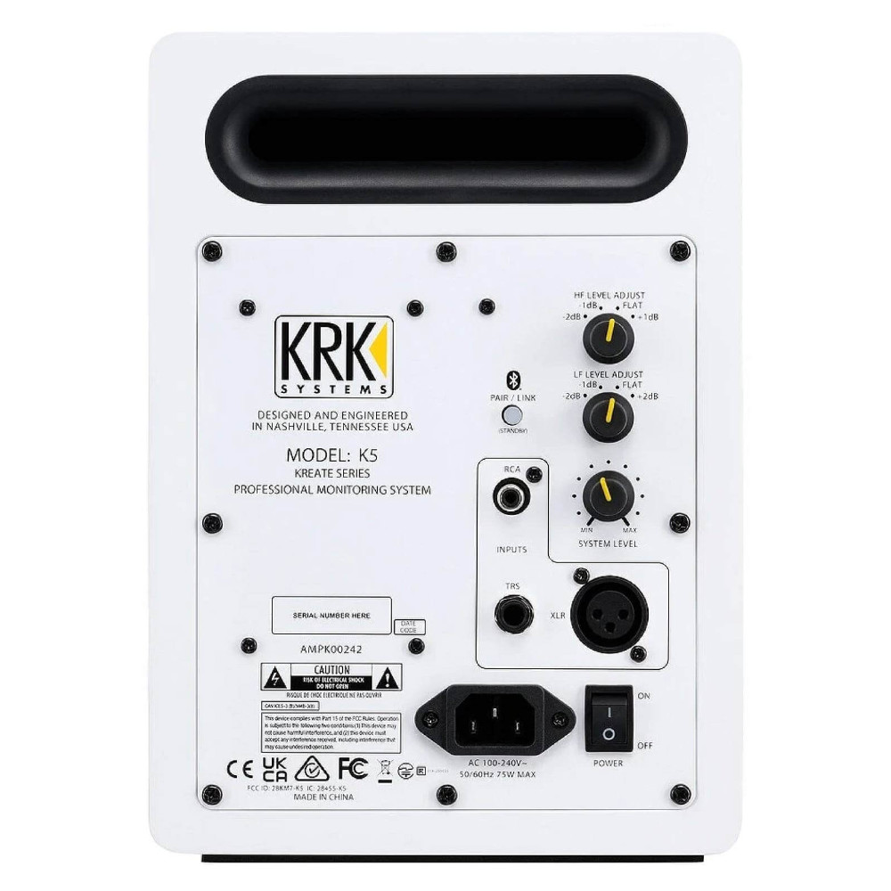 KRK SYSTEMS KREATE 5 WHITE Limited Edition STUDIO MONITOR K5 パワードモニタースピーカー 1本×2ペア 本体画像 裏 