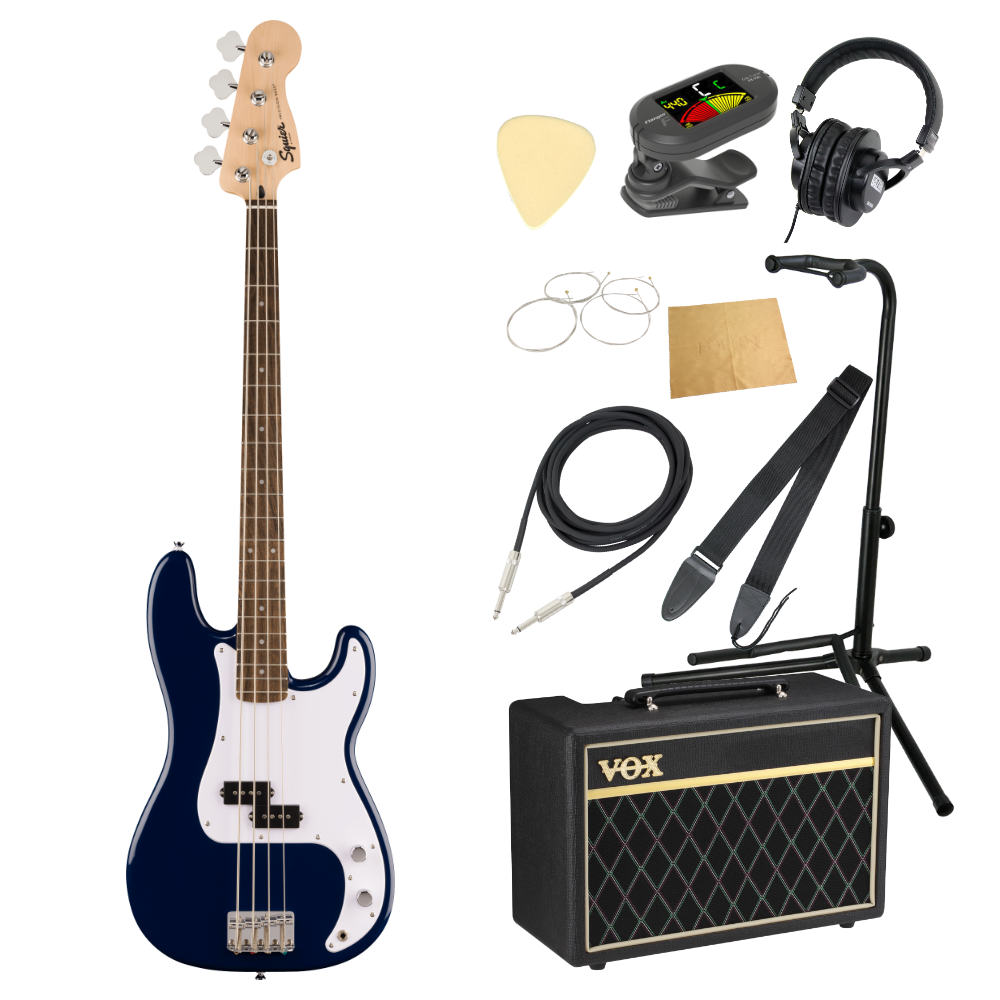 Squier スクワイア スクワイヤー Sonic Precision Bass LRL Midnight Blue エレキベース VOXアンプ付き 入門10点 初心者セット