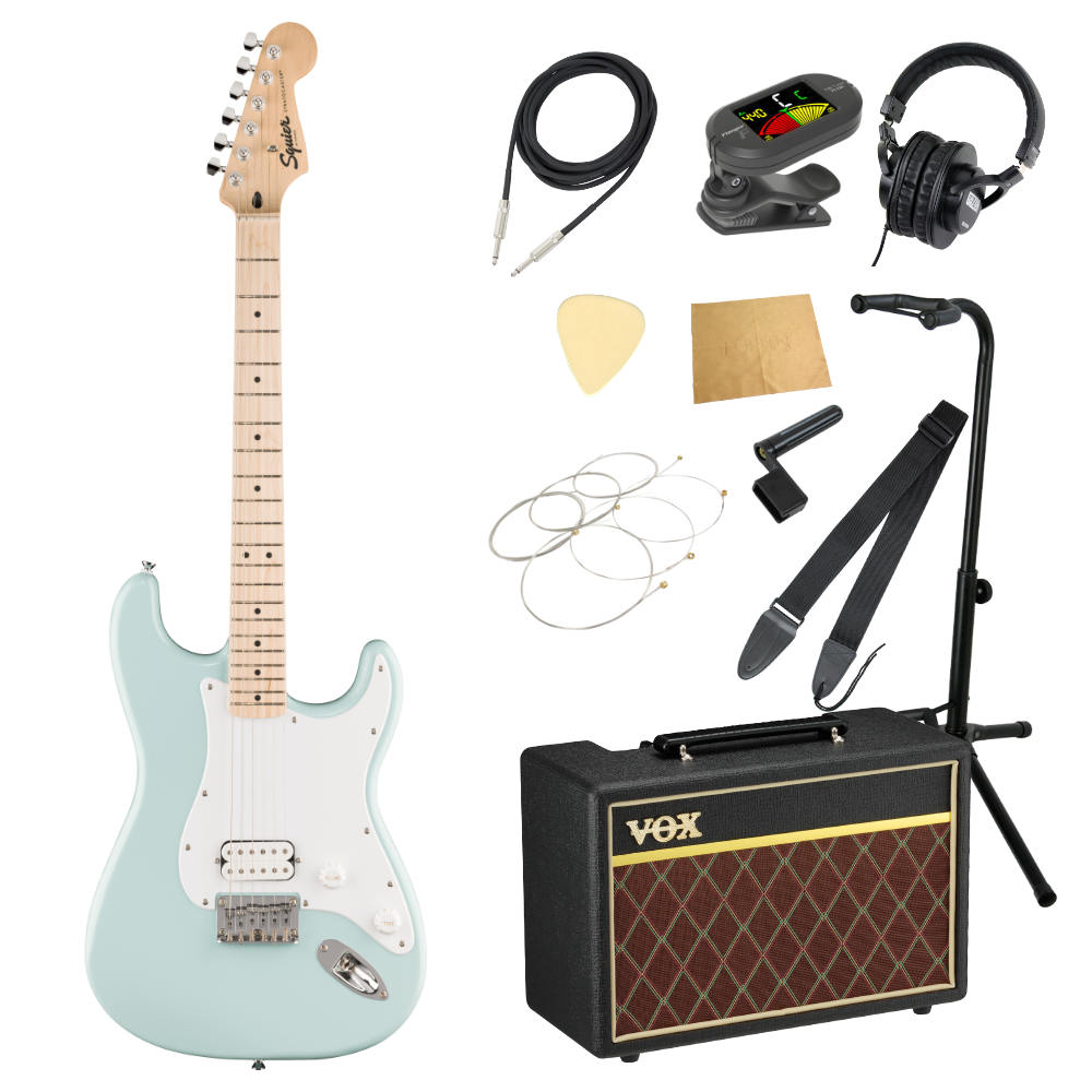 Squier スクワイア スクワイヤー Sonic Stratocaster HT H MN Sonic Blue エレキギター VOXアンプ付き 入門11点 初心者セット