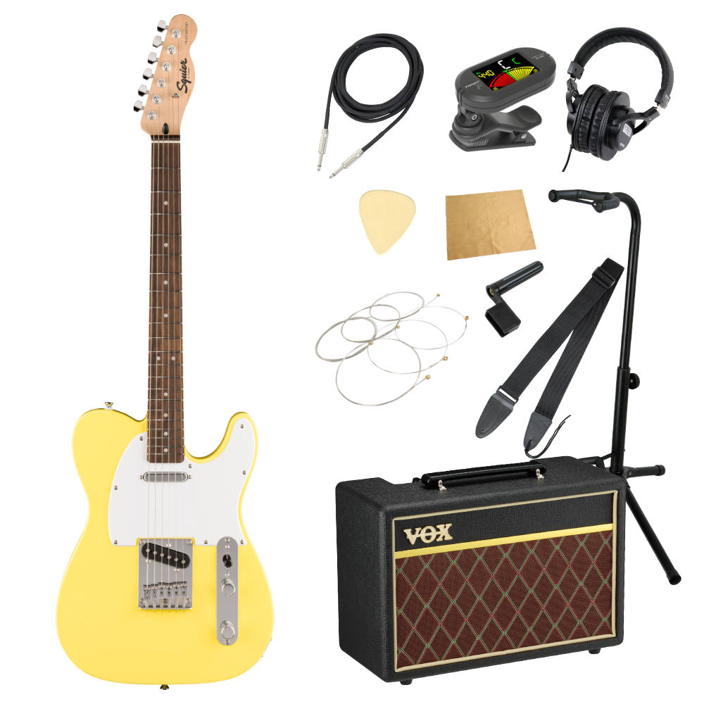 Squier スクワイア スクワイヤー Sonic Telecaster LRL Canary Yellow エレキギター VOXアンプ付き 入門11点 初心者セット