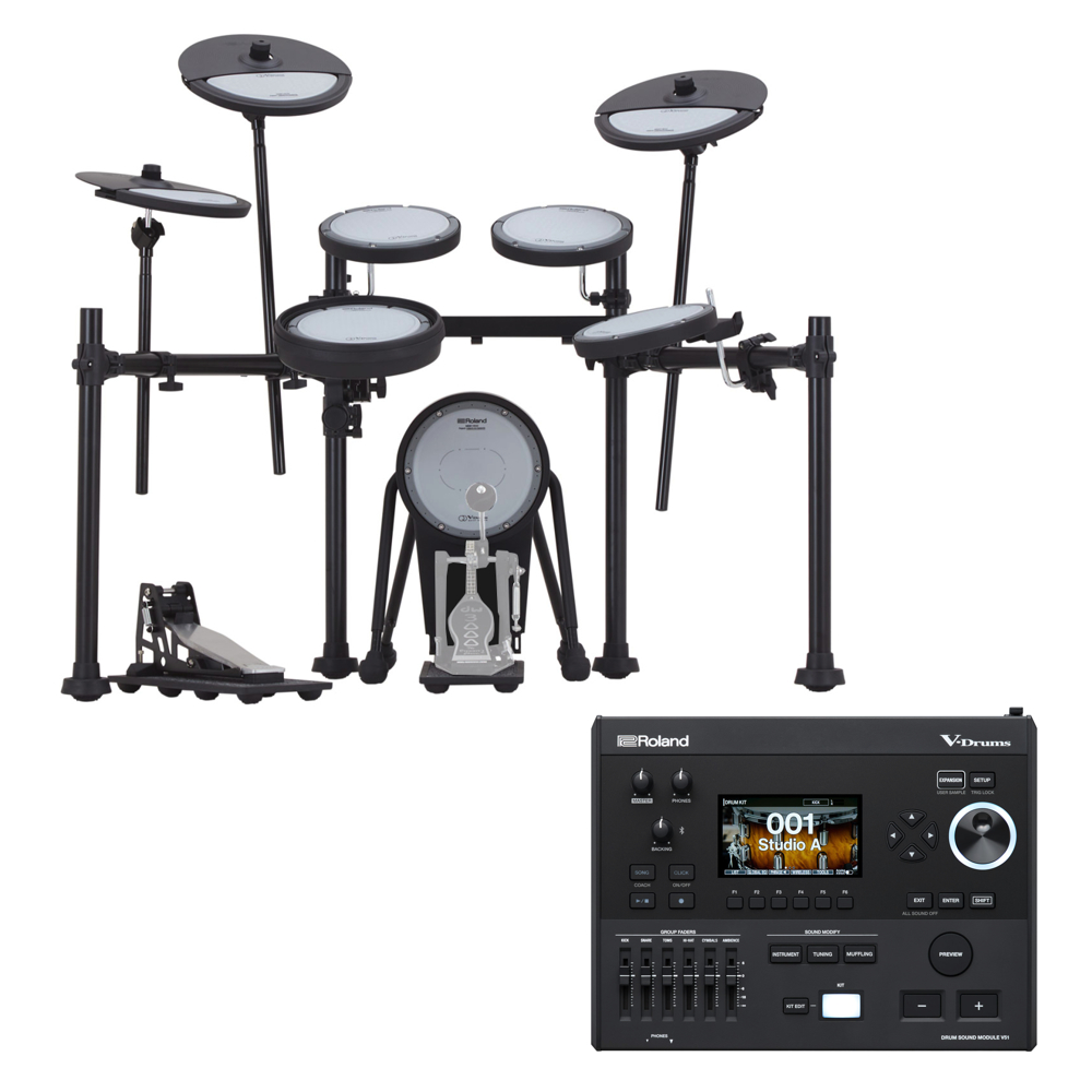 V-Drum ROLAND VQD106 V51音源モジュールセット Drum Kit 静粛性に特化したVドラムセット