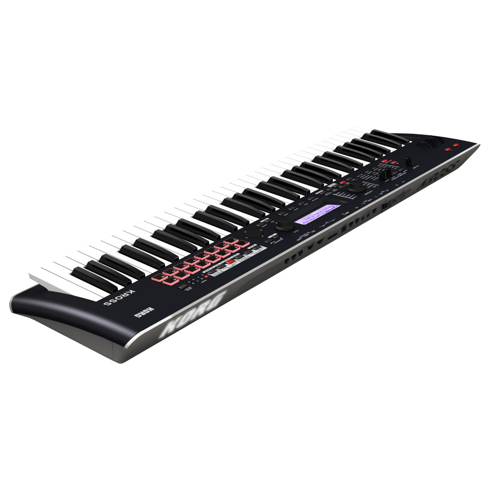 KORG KROSS2-61 DB ダークブルー 純正ソフトケース&フットスイッチ付きセット ミュージックワークステーションシンセサイザー 全体