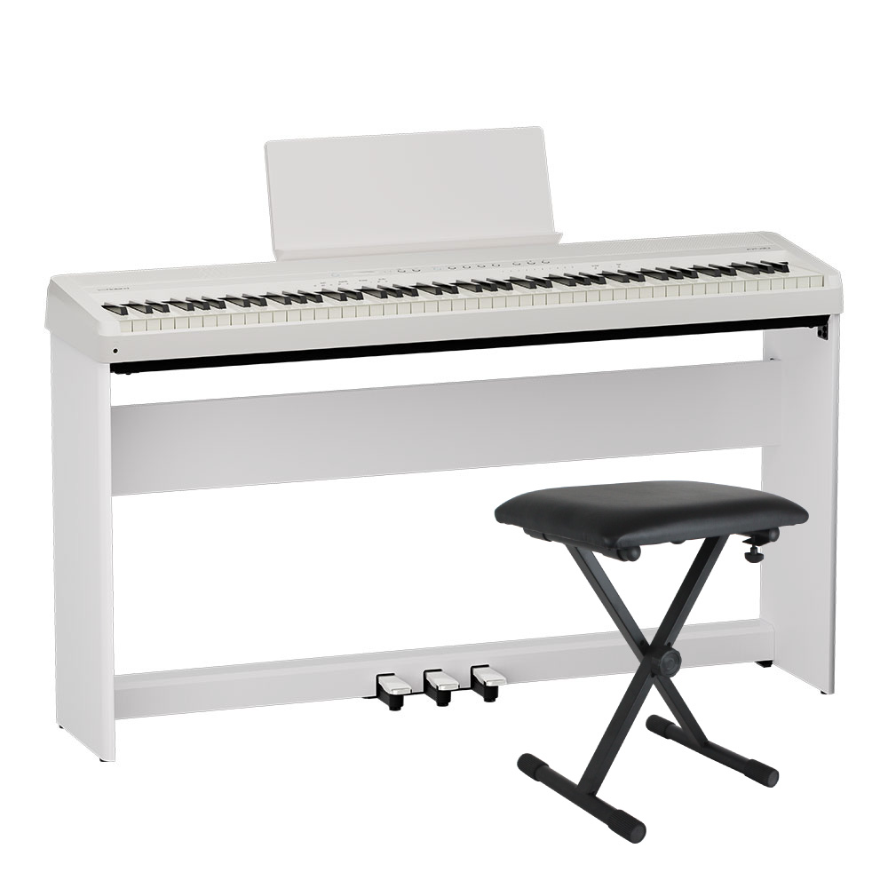 ROLAND FP-40WHB Digital Piano ホワイト 電子ピアノ 純正スタンド/純正ペダルユニット/キーボードベンチ付きセット