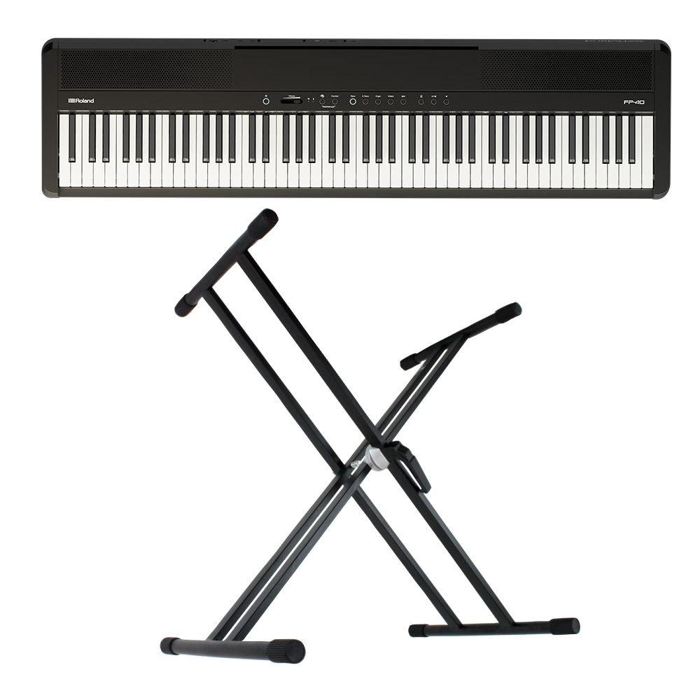 ROLAND FP-40BKB Digital Piano ブラック 電子ピアノ X型スタンド付きセット