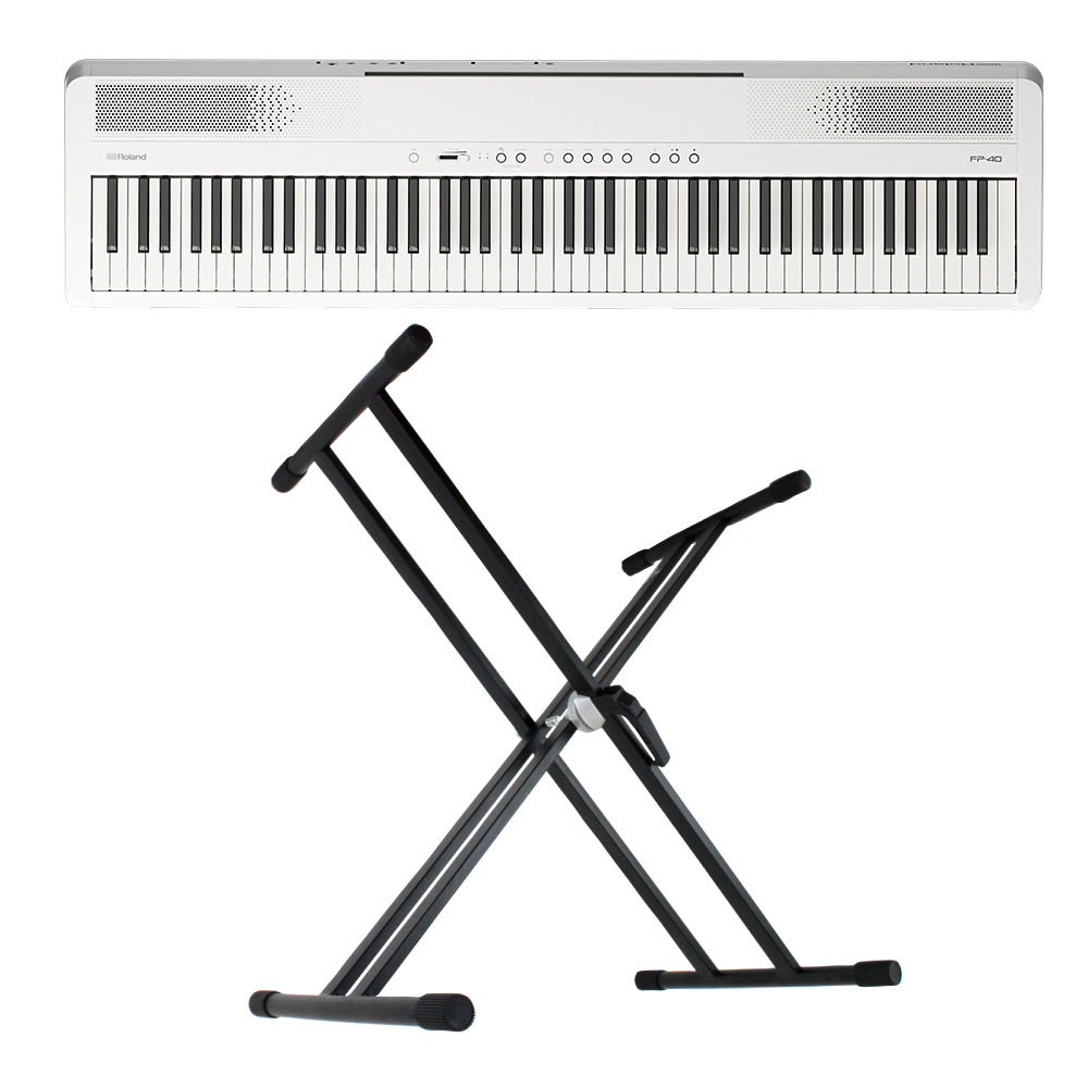 ROLAND FP-40WHB Digital Piano ホワイト 電子ピアノ X型スタンド付きセット
