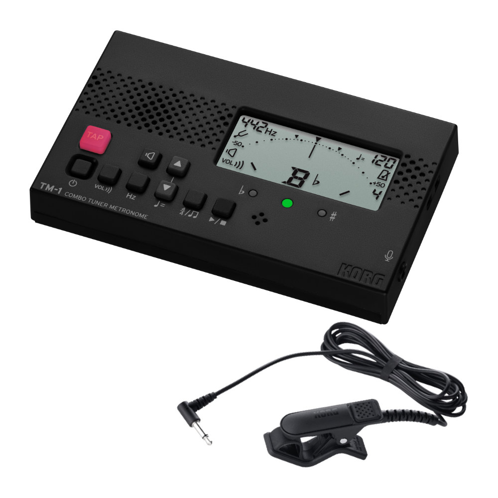 KORG TM-1 BK チューナー&メトロノーム 純正クリップマイク付きセット 吹奏楽 管楽器 弦楽器 ブラスバンド オーケストラ