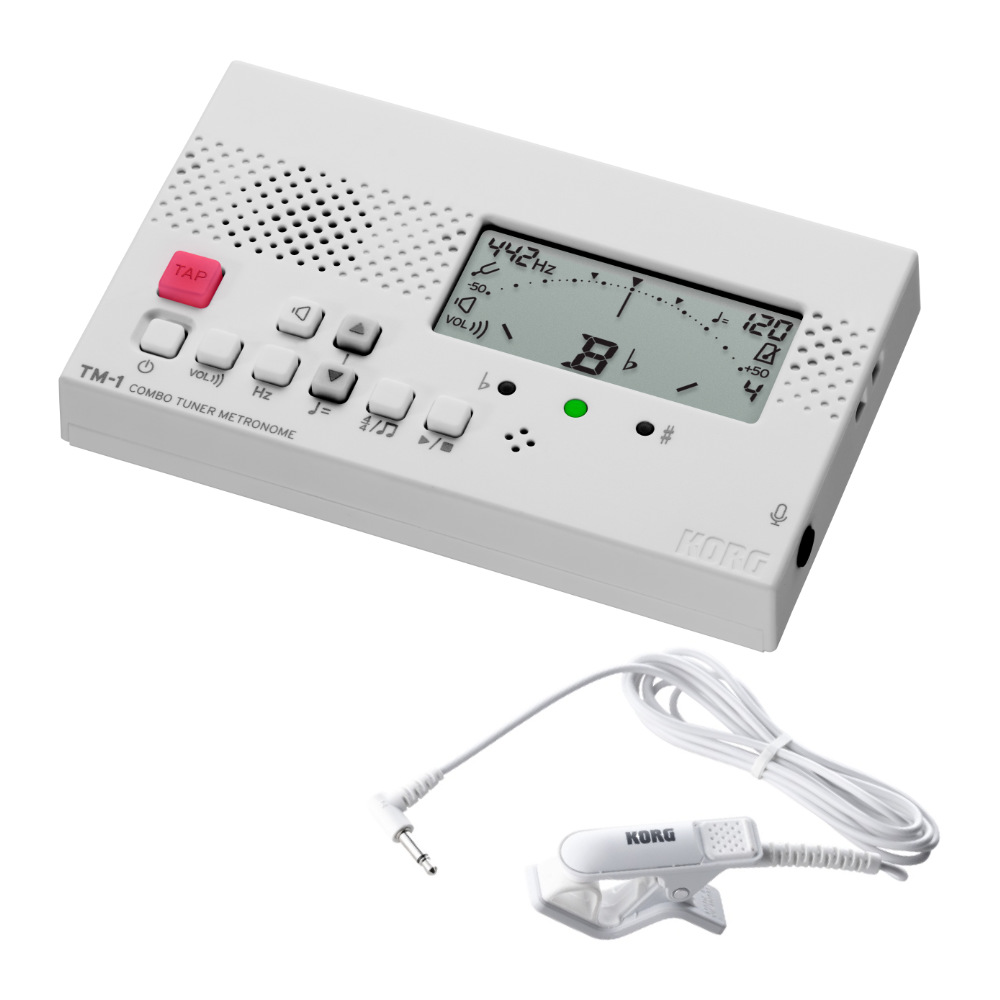 KORG TM-1 WH チューナー&メトロノーム 純正クリップマイク付きセット 吹奏楽 管楽器 弦楽器 ブラスバンド オーケストラ