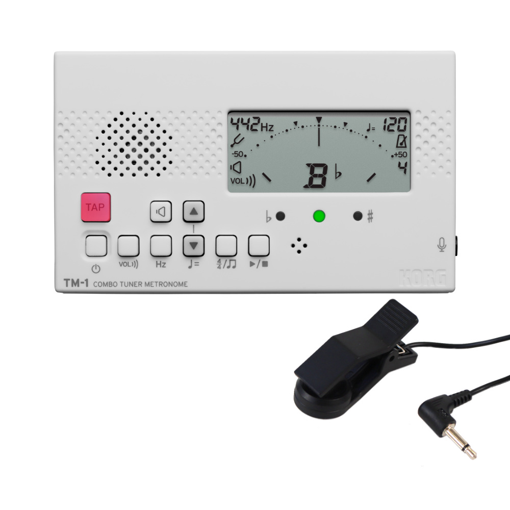 KORG TM-1 WH チューナー&メトロノーム クリップマイク付きセット 吹奏楽 管楽器 弦楽器 ブラスバンド オーケストラ