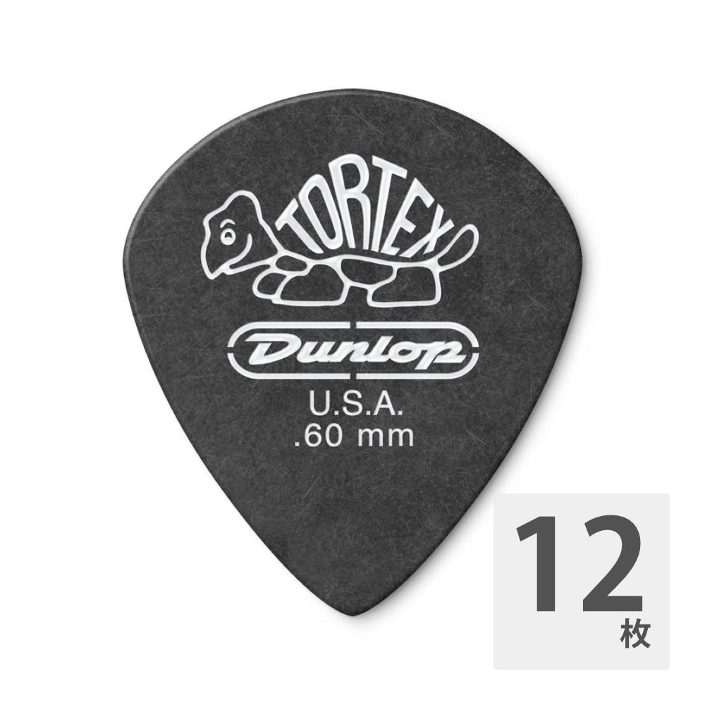 JIM DUNLOP 482 Tortex Pitch Black Jazz III 0.60mm ギターピック×12枚