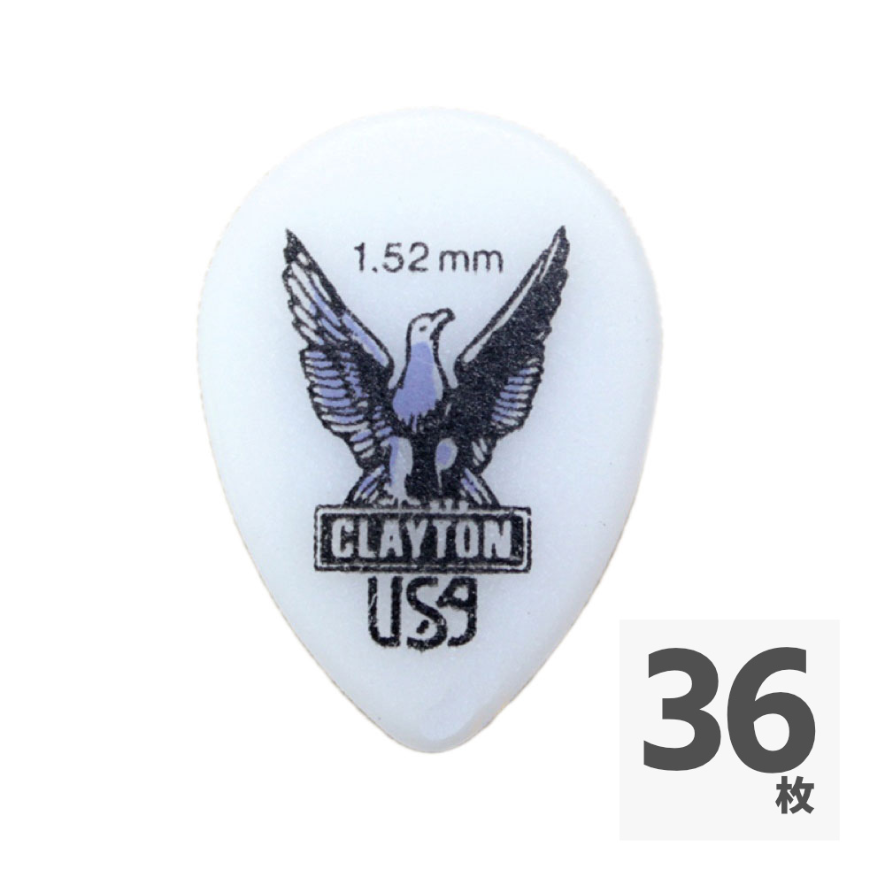 Clayton USA Acetal Polymer 1.52mm スモールティアドロップ ピック×36枚