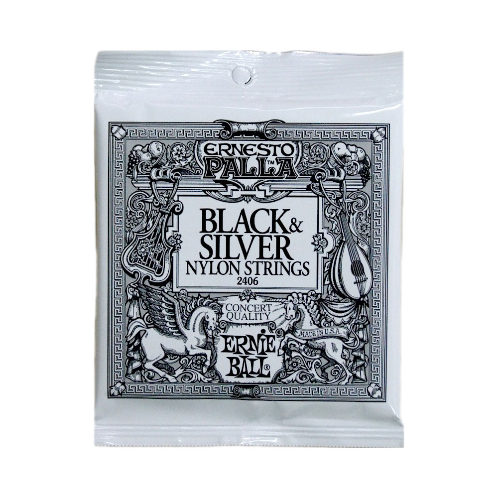 ERNIE BALL 2406/ブラック/シルバー ガット弦×6SET