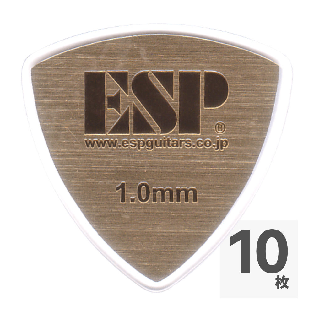 ESP PD-HL10 GOLD ヘアライン トライアングル型 ギターピック×10枚
