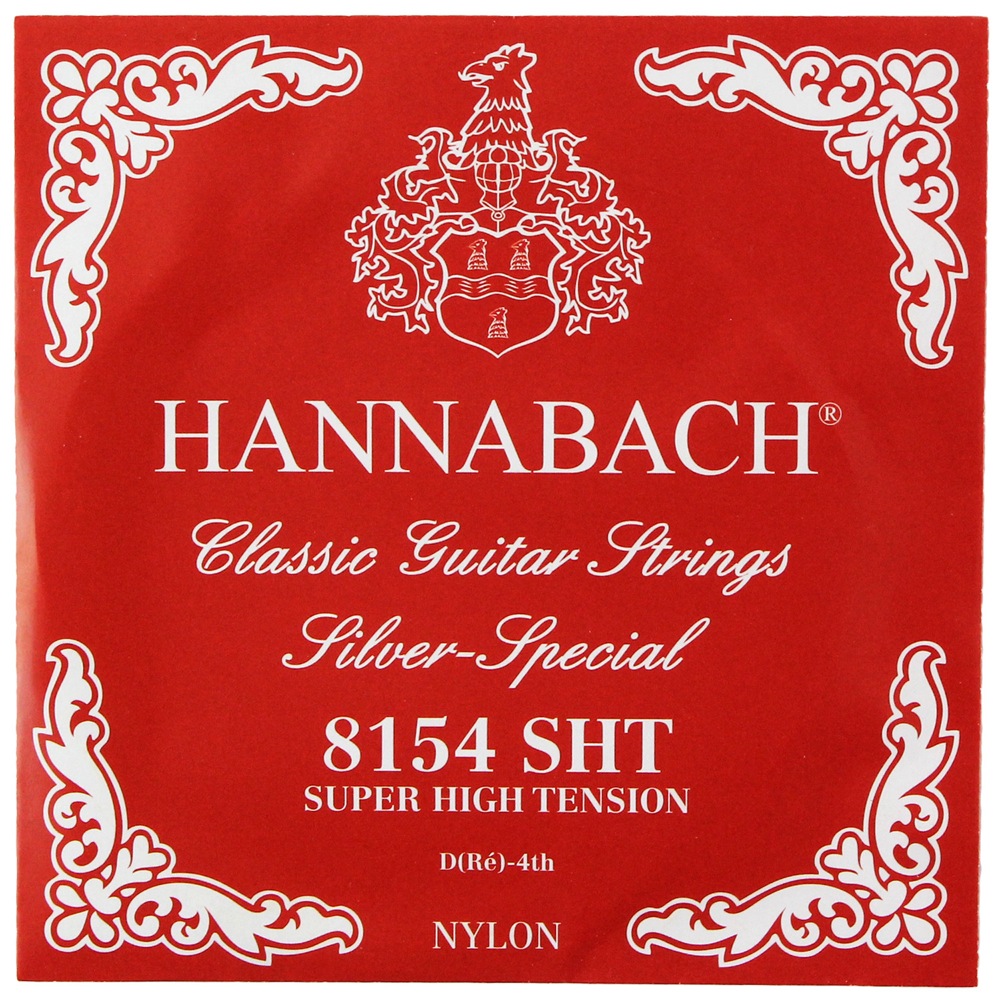 HANNABACH E8154 SHT-Red D 4弦 クラシックギターバラ弦 4弦×6本セット