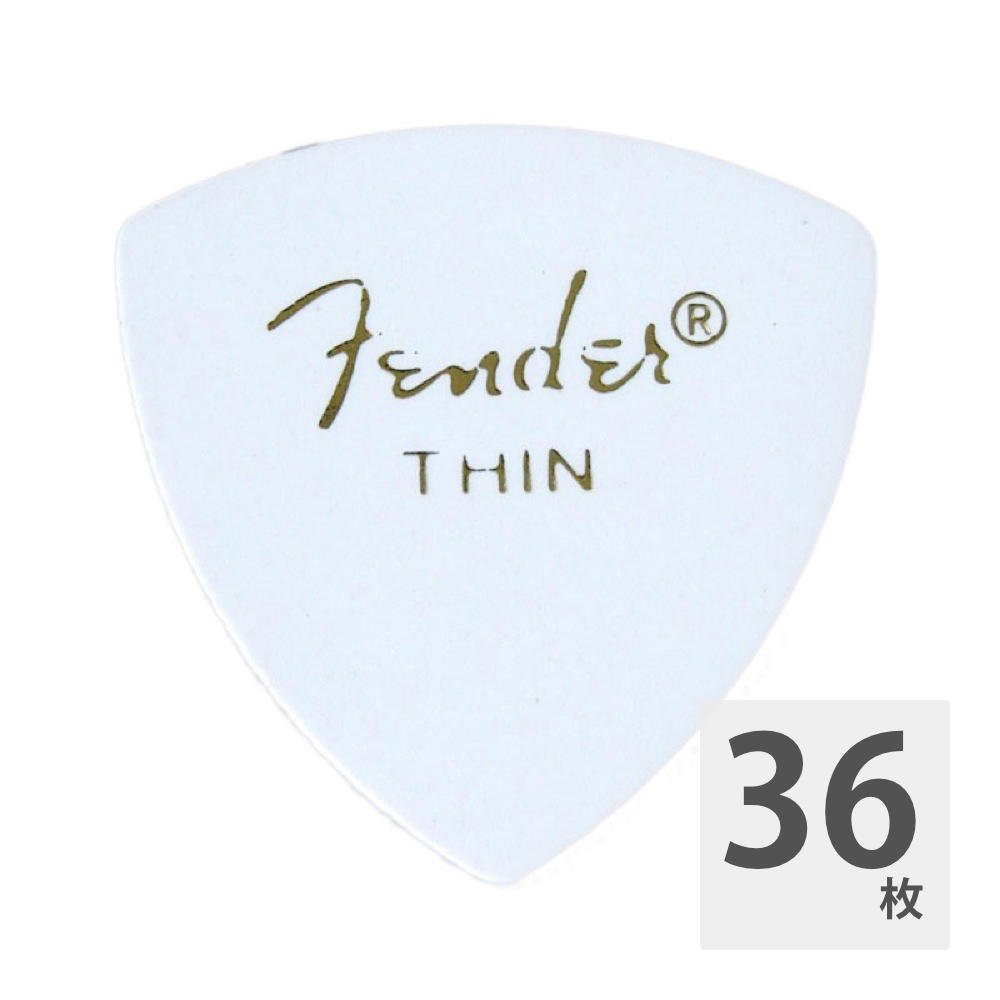 Fender 346 Shape Classic Celluloid Picks Thin White フェンダー ギターピック トライアングル(おにぎり)型