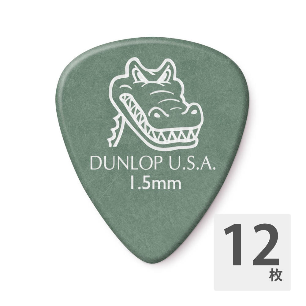 JIM DUNLOP 417R GATOR GRIP STD GREEN 1.50 ピック×12枚