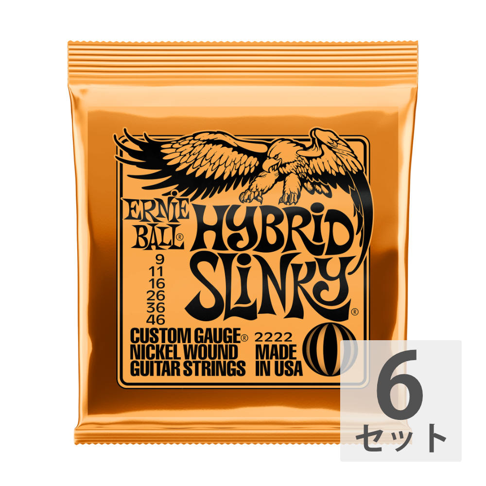 ERNIE BALL 2222/Hybrid Slinky×6SET エレキギター弦