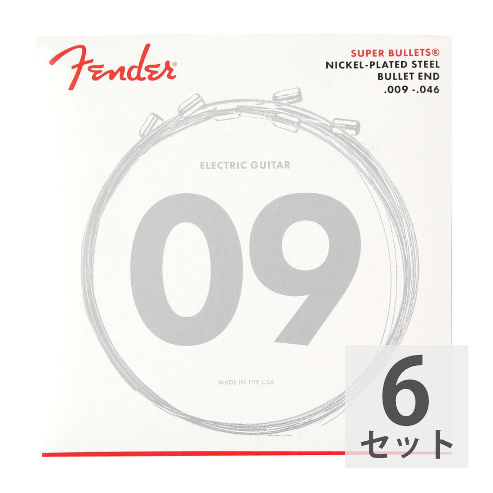 FENDER Super Bullets Nickel-Plated Steel Bullet End 3250LR フェンダーエレキギター弦 ライトレギュラーゲージ 009-046×6SET