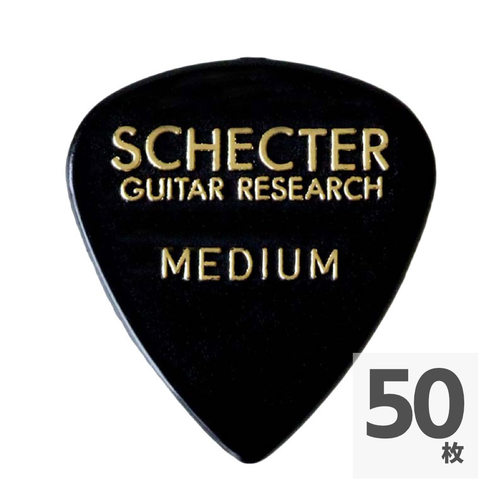 SCHECTER SPT-MN10 BK ティアドロップ型 MEDIUM ナイロン ギターピック×50枚