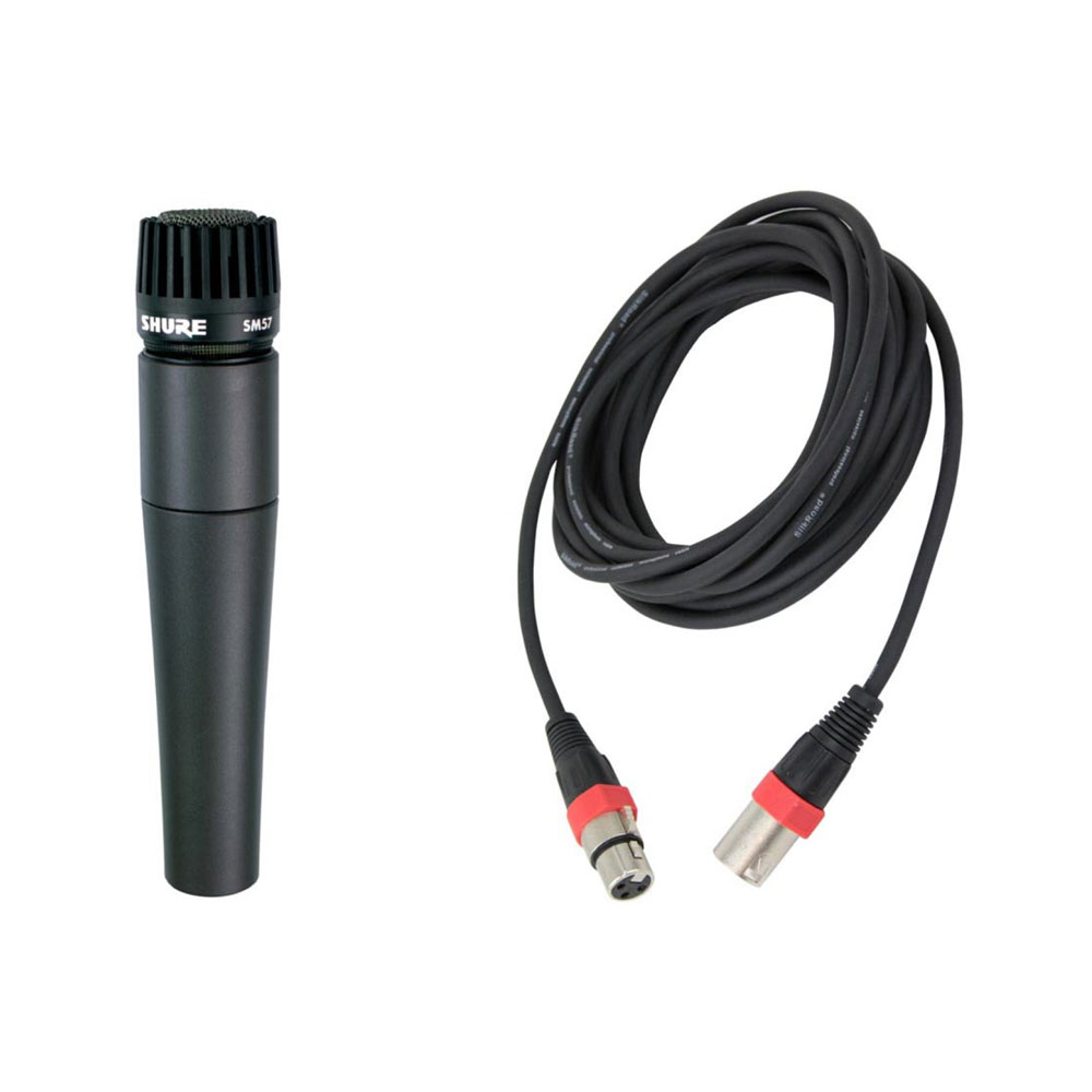 SHURE SM57-LCE 5Mマイクケーブル（XLRオス-メス）付き 楽器用ダイナミックマイク