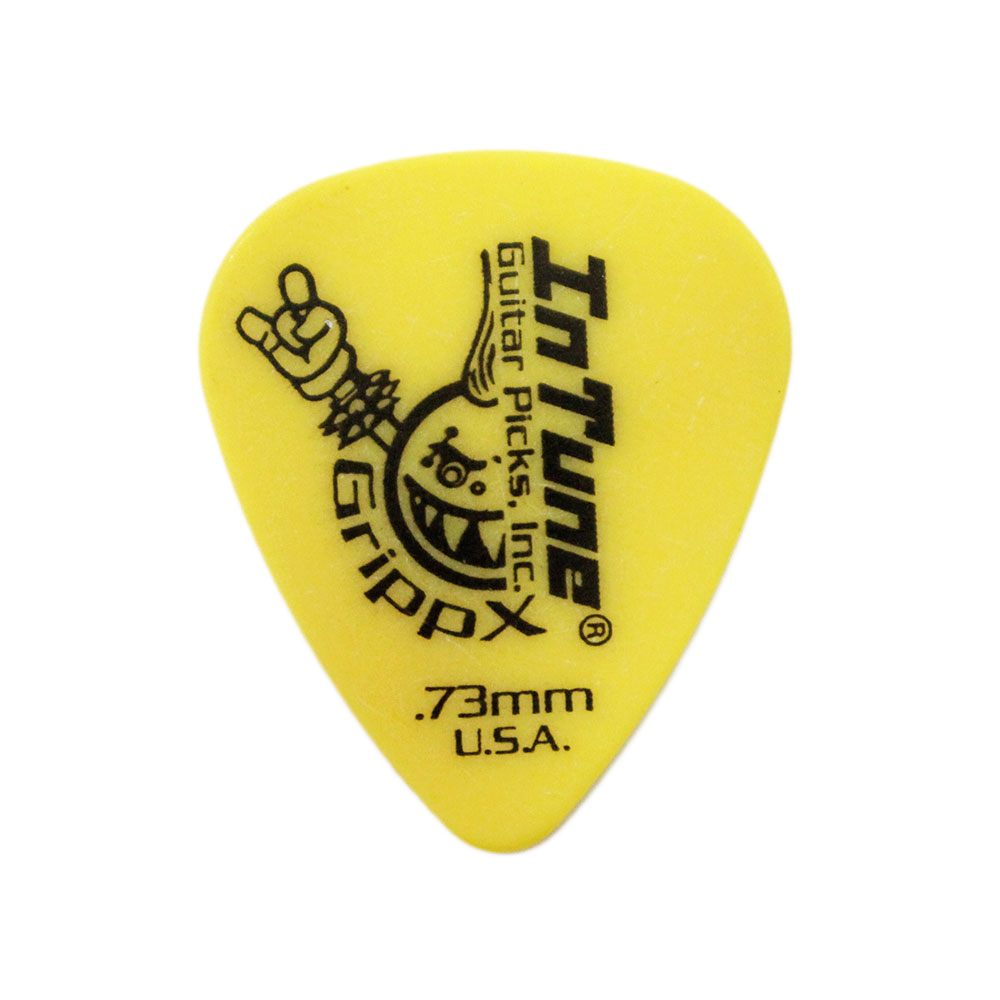 In Tune Guitar Picks DGP1-C73 GrippX-X 0.73mm Yellow ギターピック×12枚