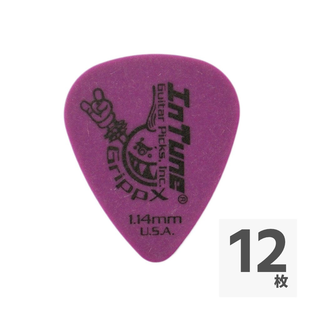 In Tune Guitar Picks DGP1-C114 GrippX-X 1.14mm Purple ギターピック×12枚