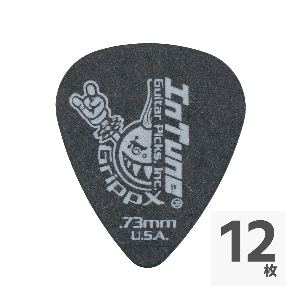 In Tune Guitar Picks DGP1-B73 GrippX-Xb 0.73mm Black ギターピック×12枚