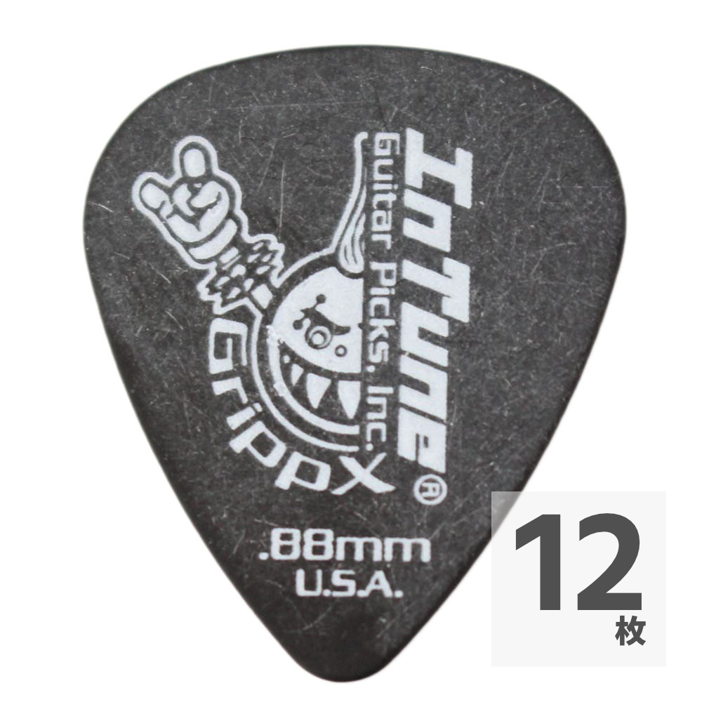 In Tune Guitar Picks DGP1-B88 GrippX-Xb 0.88mm Black ギターピック×12枚