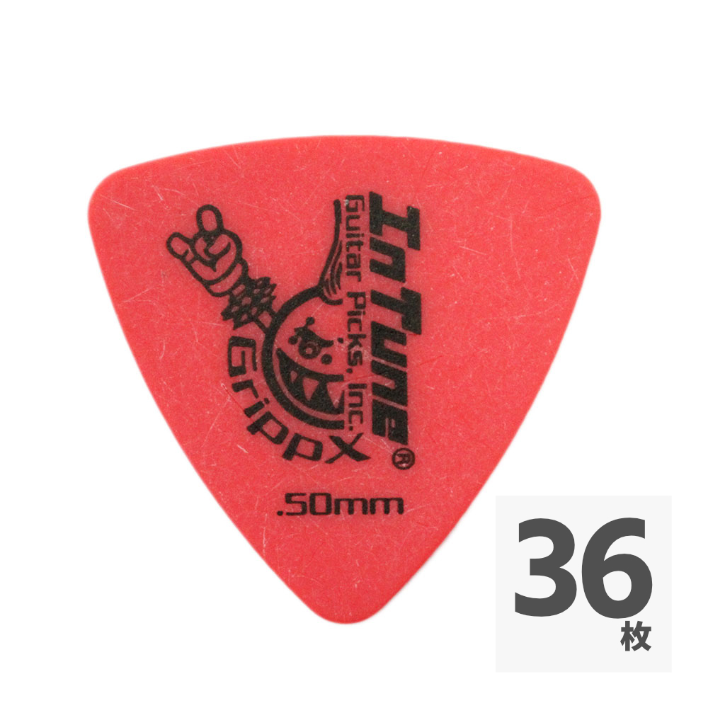 In Tune Guitar Picks DGP2-C50 GrippX-XXX 0.50mm Red ギターピック×36枚