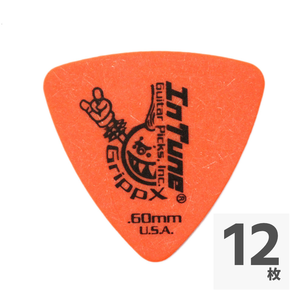 In Tune Guitar Picks DGP2-C60 GrippX-XXX 0.60mm Orange ギターピック×12枚