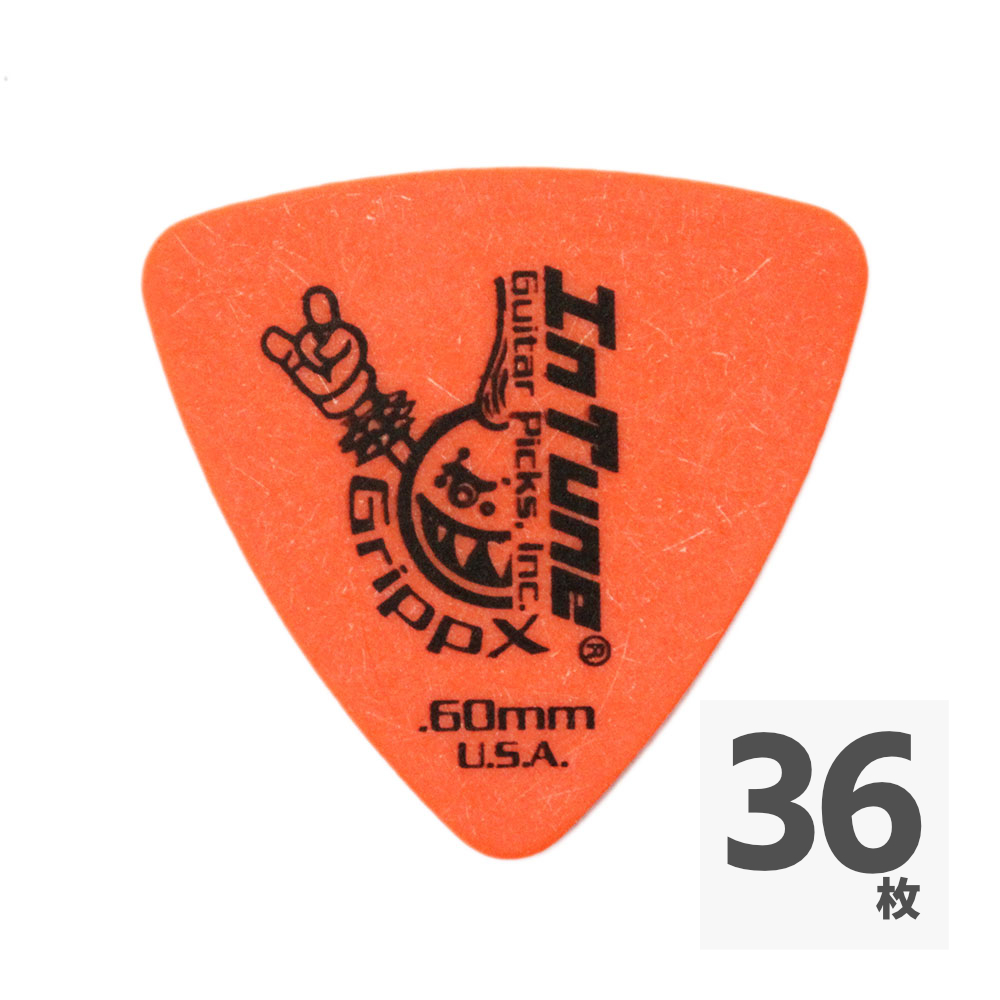 In Tune Guitar Picks DGP2-C60 GrippX-XXX 0.60mm Orange ギターピック×36枚