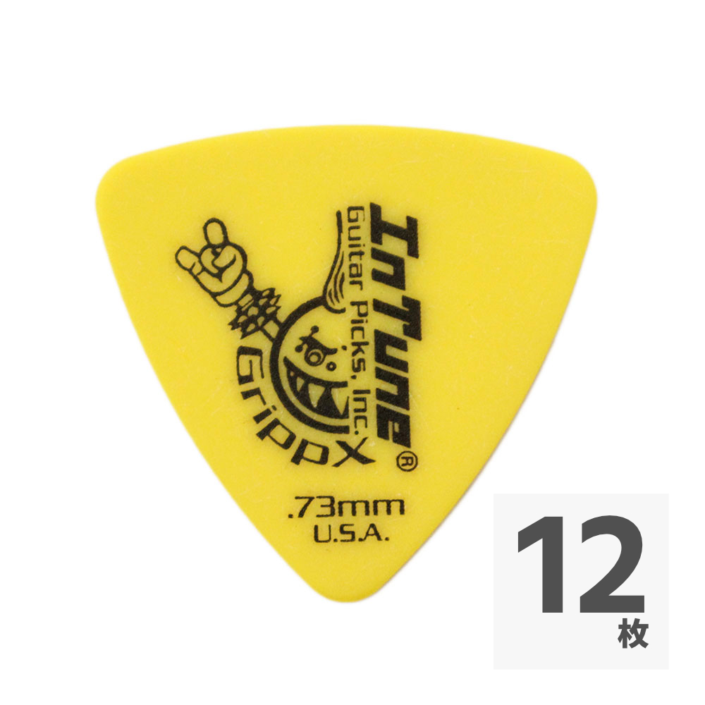 In Tune Guitar Picks DGP2-C73 GrippX-XXX 0.73mm Yellow ギターピック×12枚